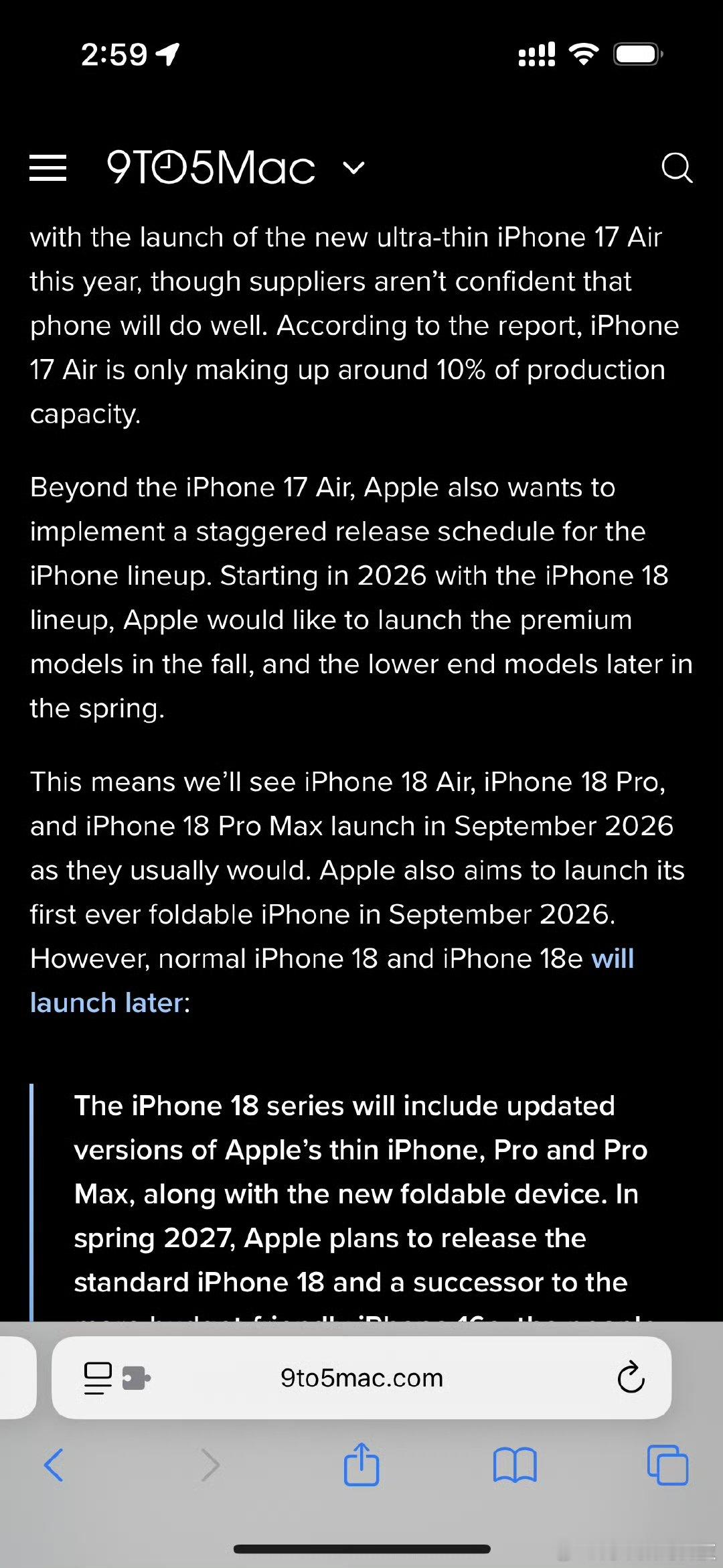 苹果计划调整 iPhone 发布策略，从 iPhone 18 系列开始，iPho