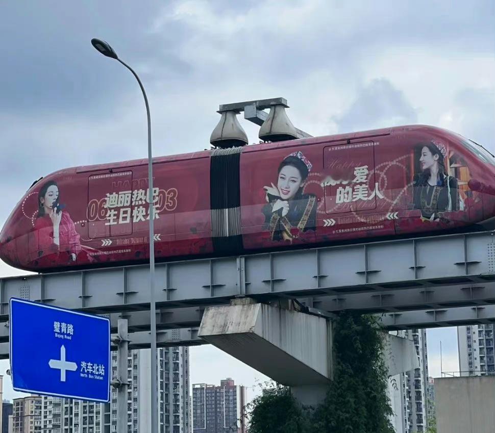 迪丽热巴生日粉丝应援，大爆花应有的待遇#机场喊话迪丽热巴来拿登机牌# ​​​