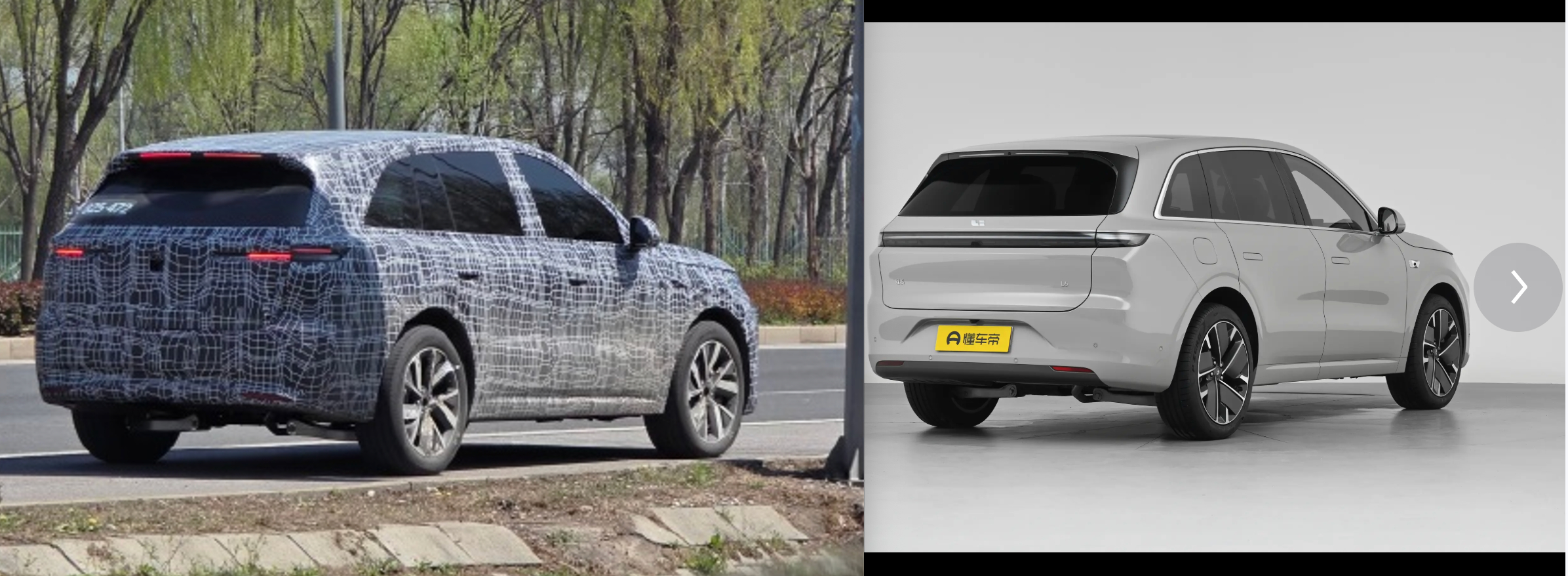 全新理想L6代伪装车曝光，对比了一下老款，D柱更粗了估计车长会长一点，考虑到L7