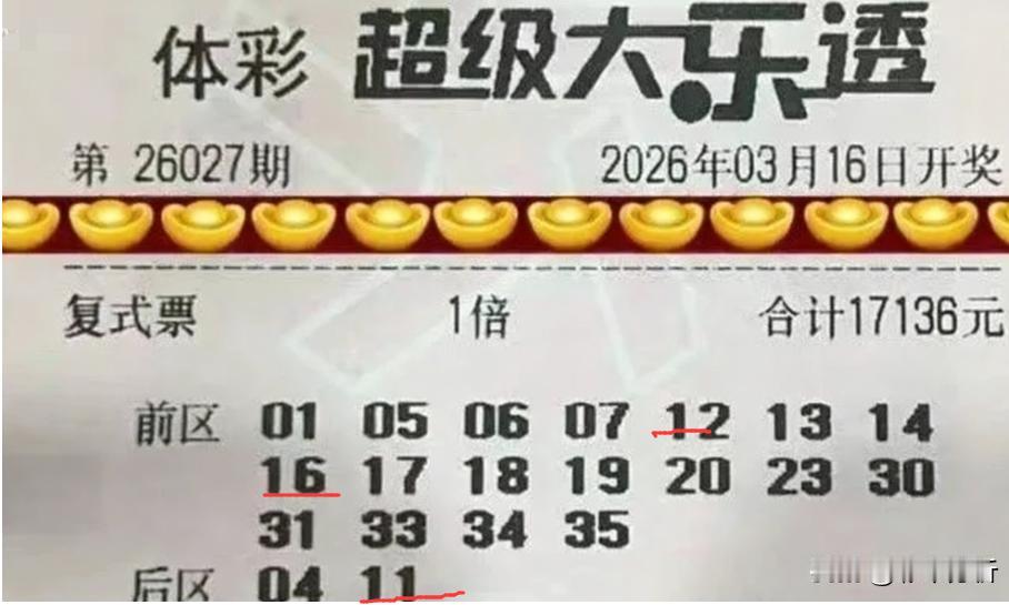 1.7万大复式的18+2组合只中2+1，如果不是后区侥幸命中11，就靠前区的2+