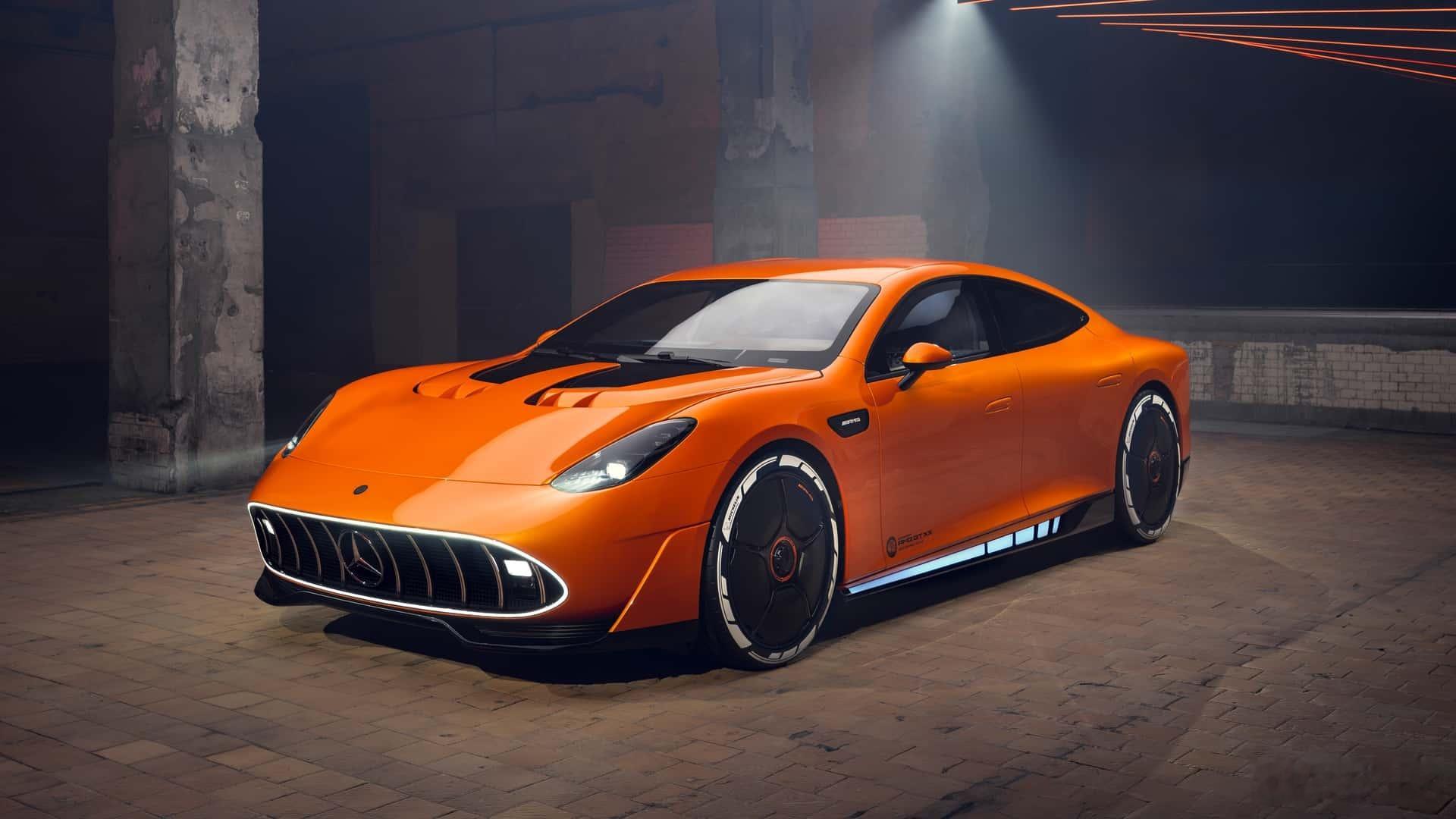 一些关于AMG昨天那辆“鲶鱼脸”——AMG GT XX概念车的硬件信息：三台轴向
