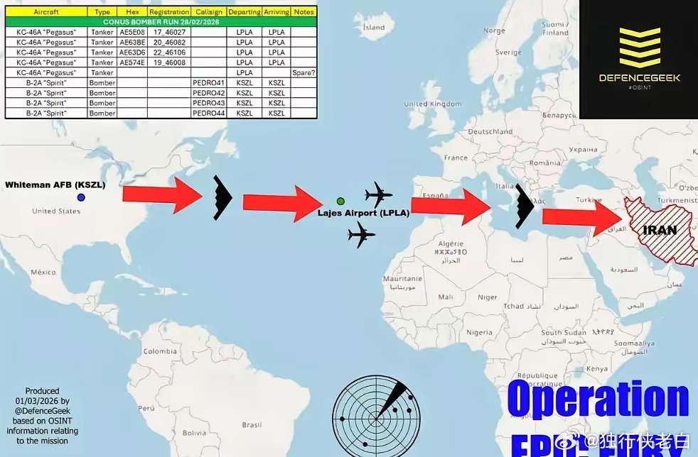 什么叫灭国级轰炸？美伊开战第八天，六架B52和四到六架B2，以及众多B1B轰炸机
