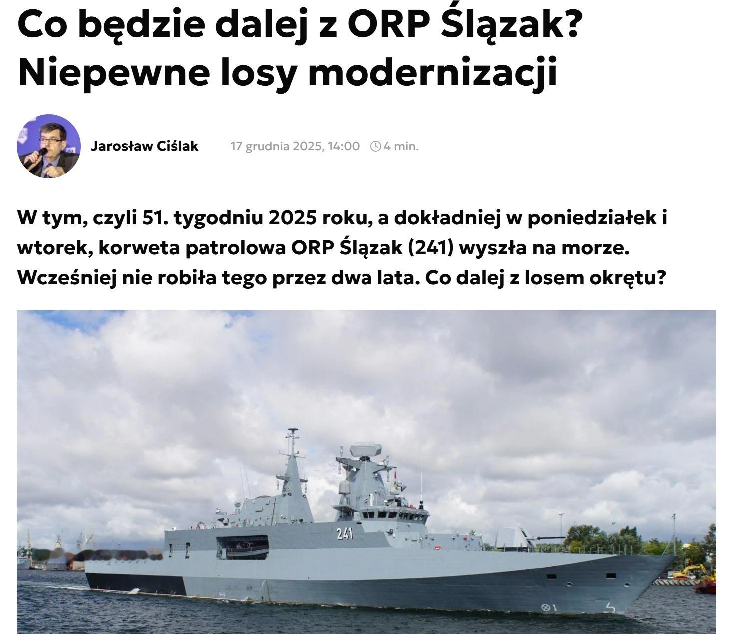 波兰曾于2024年提出将MEKO A-100型OPV——ORP Ślązak（2