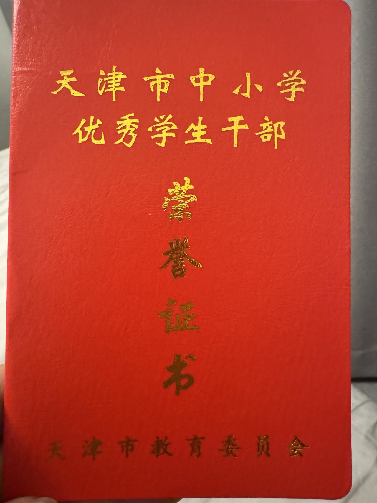 大妞的天津市优秀学生干部证昨天刚拿回来，我赶紧瞻仰一下。吃饭后一段对话，让我不禁