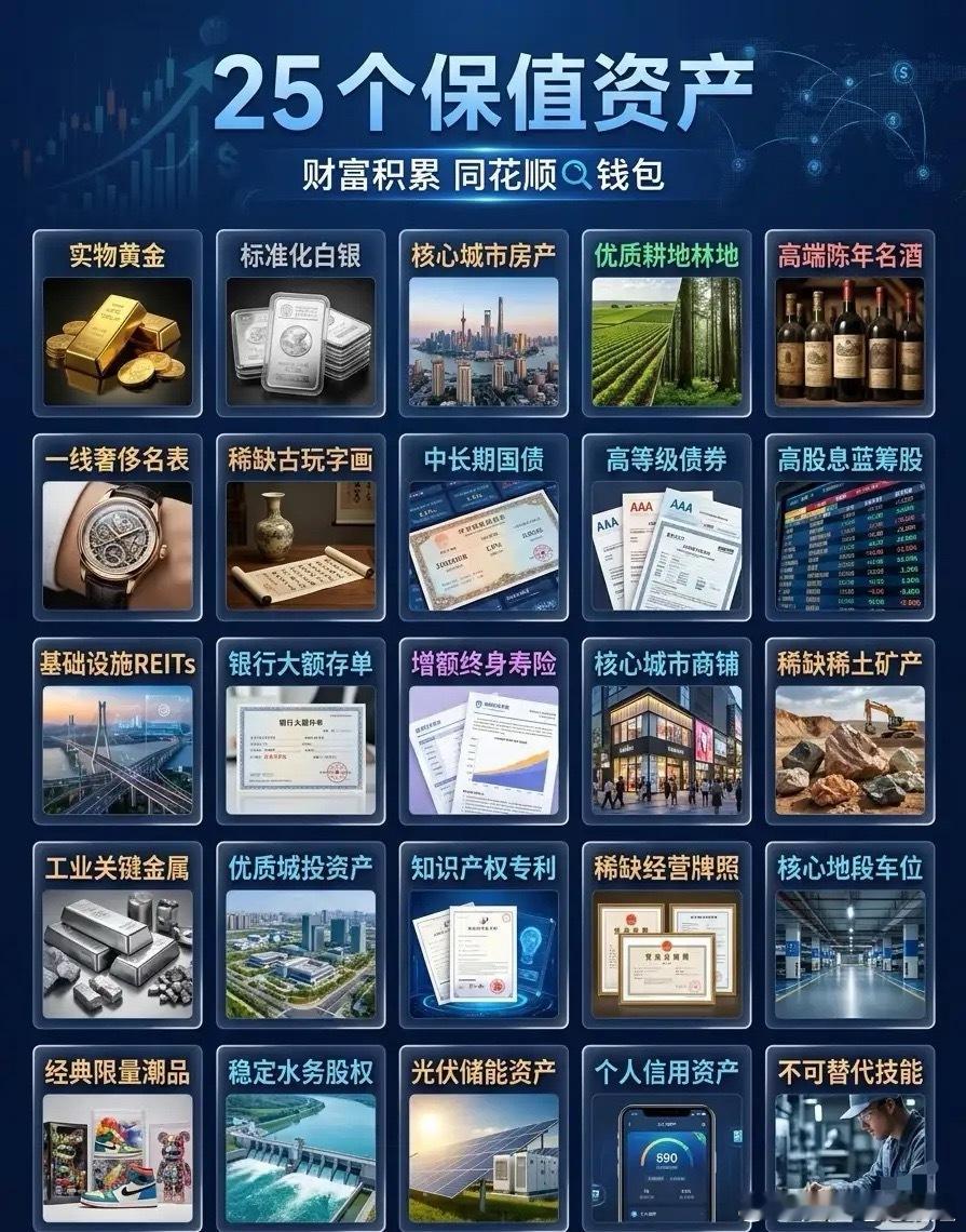 真正能穿越周期的25个保值资产，普通人守住家底就靠它们✨我们终其一生拼尽全力赚钱
