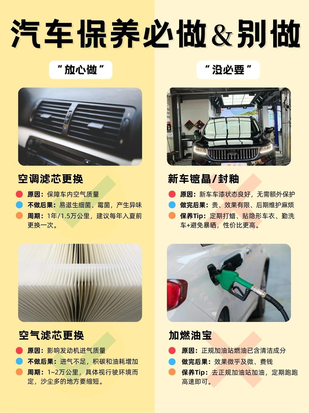 🚗汽车保养必做 & 别做｜避坑清单直接抄✅
分清必做刚需项目和智商税项目，拒绝
