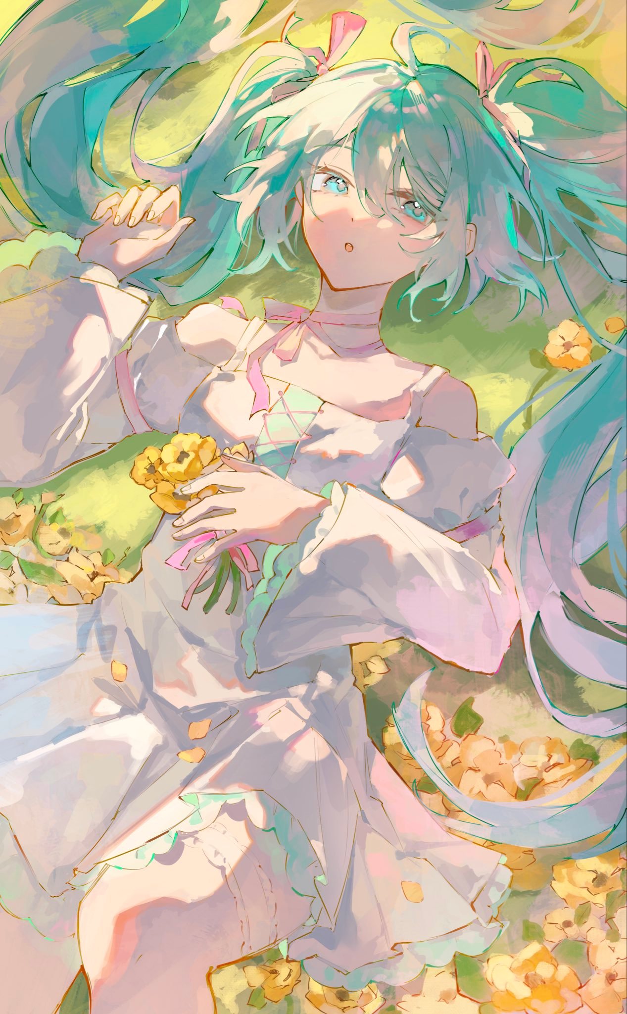初音未来动漫仲夏狂欢季 充满鲜花的世界和公主殿下很适配.绘：ringokurim