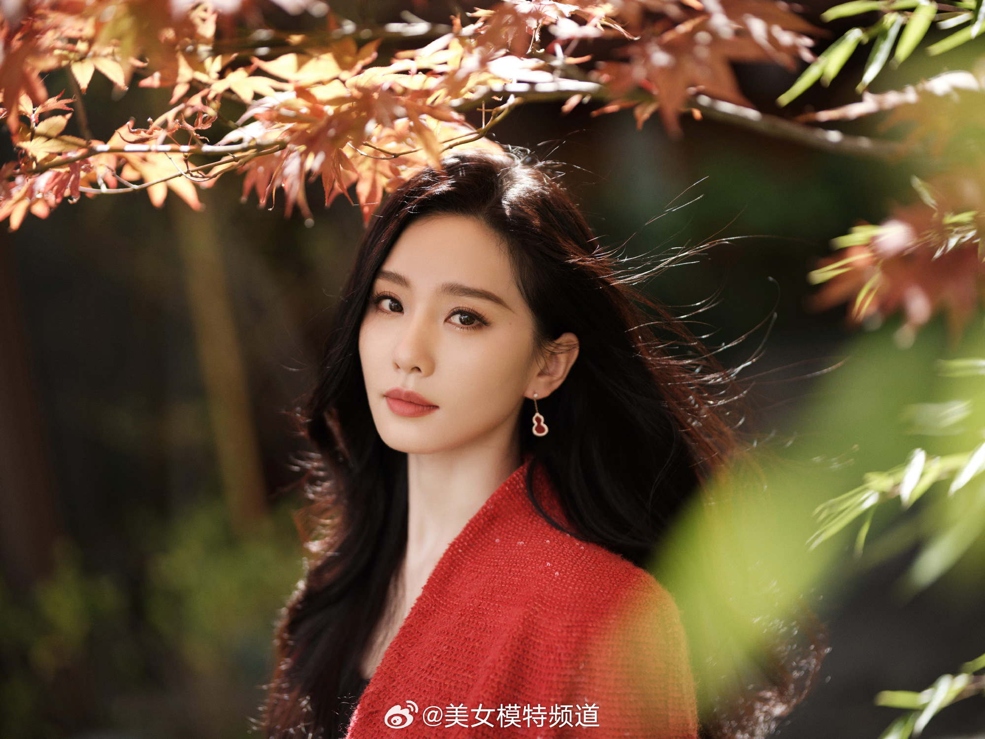 刘诗诗红裙优雅写真 