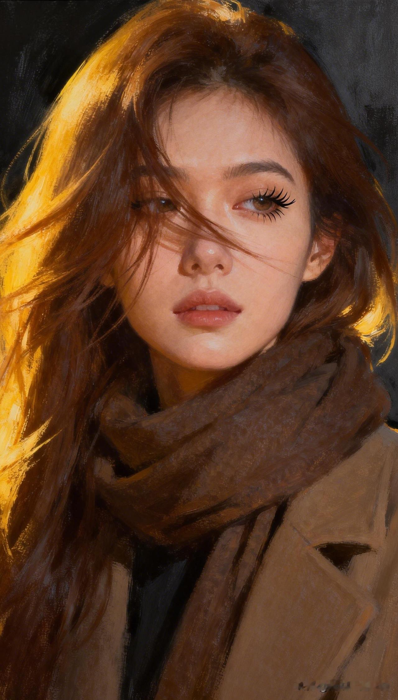 秋风拂面，轻纱拂发。美到骨子里的女人，是什么样子的 秋日暖阳下的温柔少女，暖色调