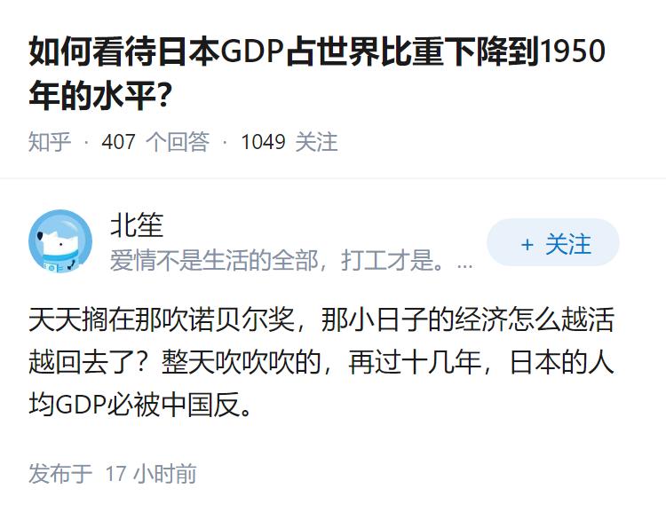 如何看待日本GDP占世界比重下降到1950年的水平？