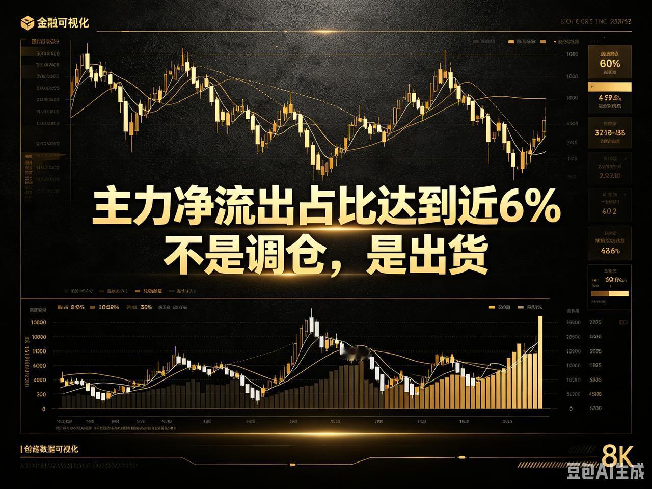 今天就说一个数字：主力净流出占比达到近6%，不是调仓，是出货。

今天上午沪深两
