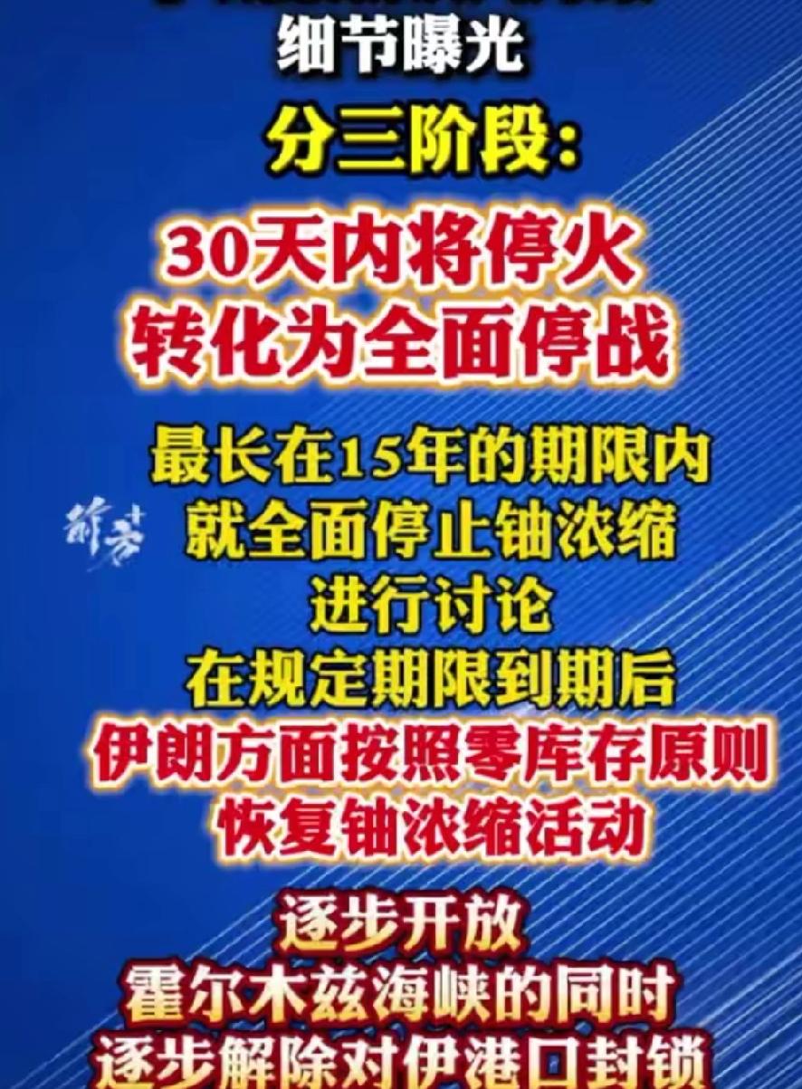 重磅！伊朗甩出三阶段和平谈判方案！30天全面停战，霍尔木兹海峡或将重新开放
 