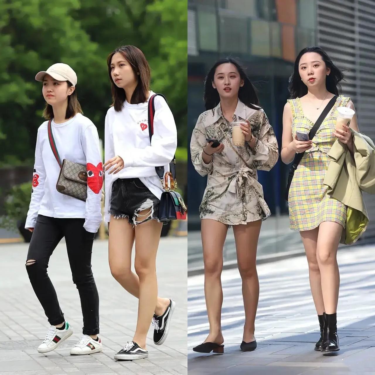街拍美女-姐妹双飞把街逛第3季
时尚、青春、活力、养眼……
世间美女千千万，到底