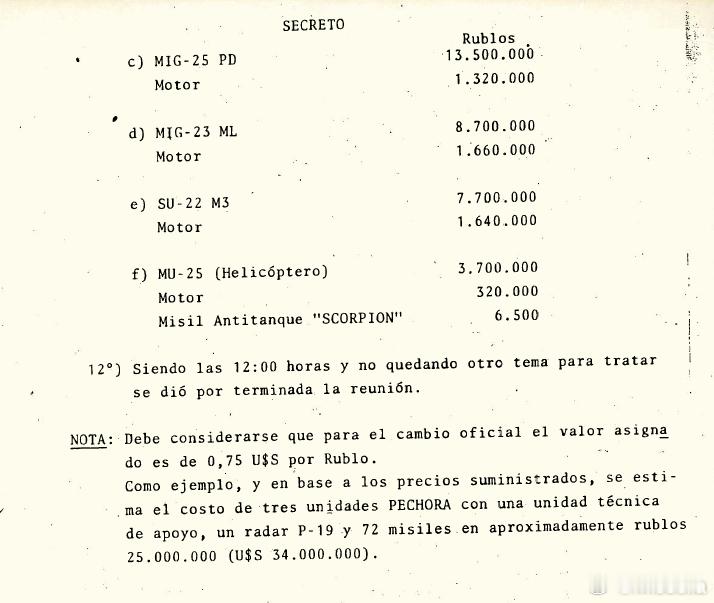 1982年马岛战争战争结束后阿根廷空军曾考察过苏联武器装备，包括S-75、S-1