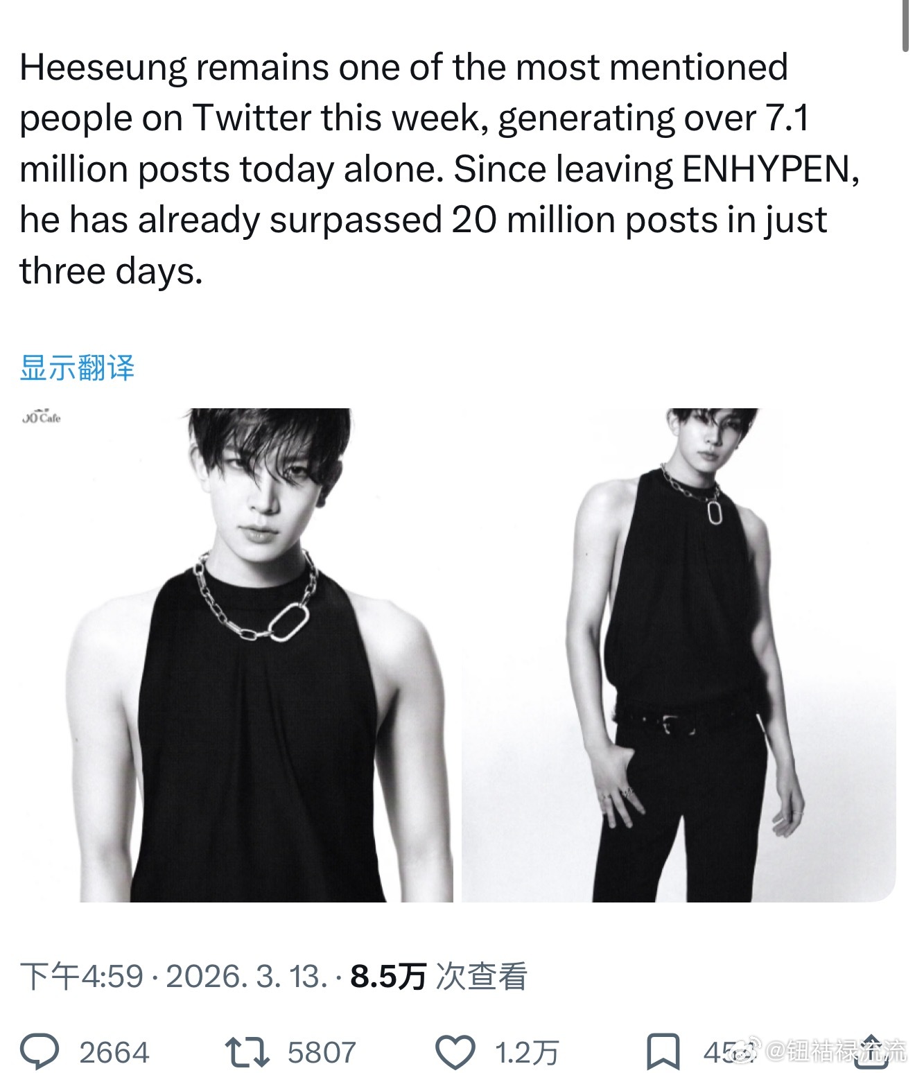 推热转：李羲承是本周推特上被提及次数最多的人物之一，仅今日相关推文就已突破710