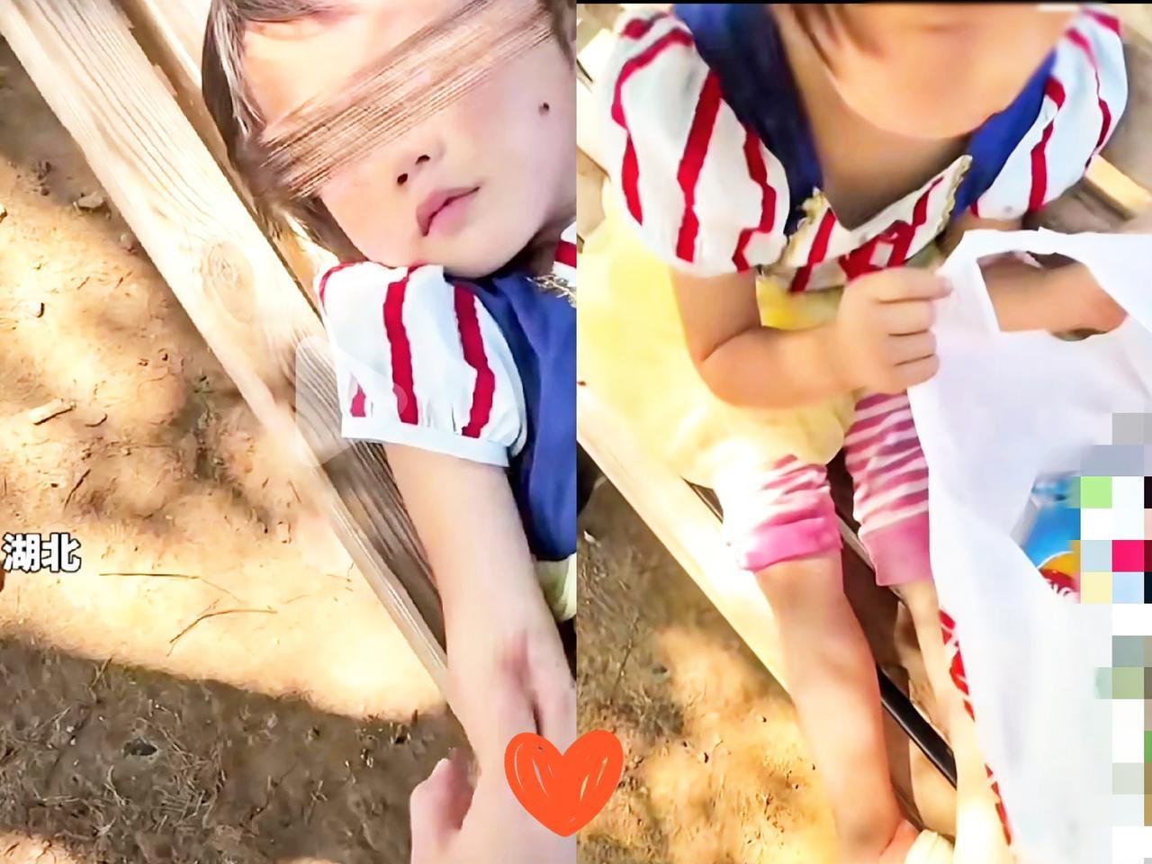刚刷到这一幕太心疼这个小女孩了 ！
湖北一个五岁多的孩子天天穿着同一件裙子，躺在