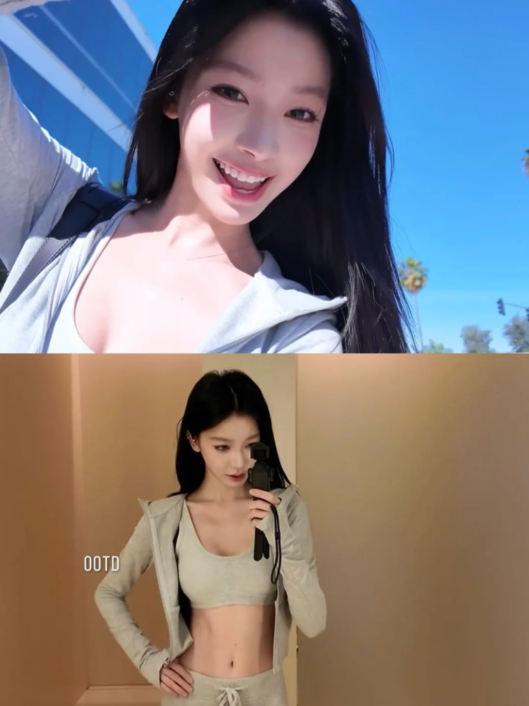 易梦玲都有马甲线了，还在孜孜不倦地运动