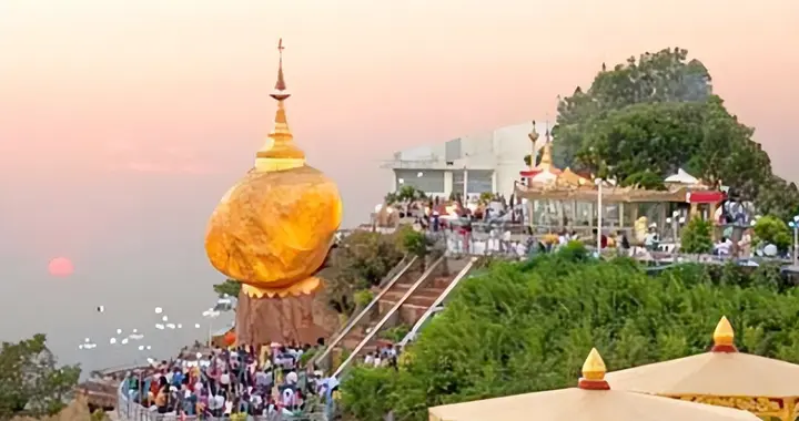 缅甸|看起来摇摇欲坠，实际上已经屹立千年的石头！缅甸迎来大批游客