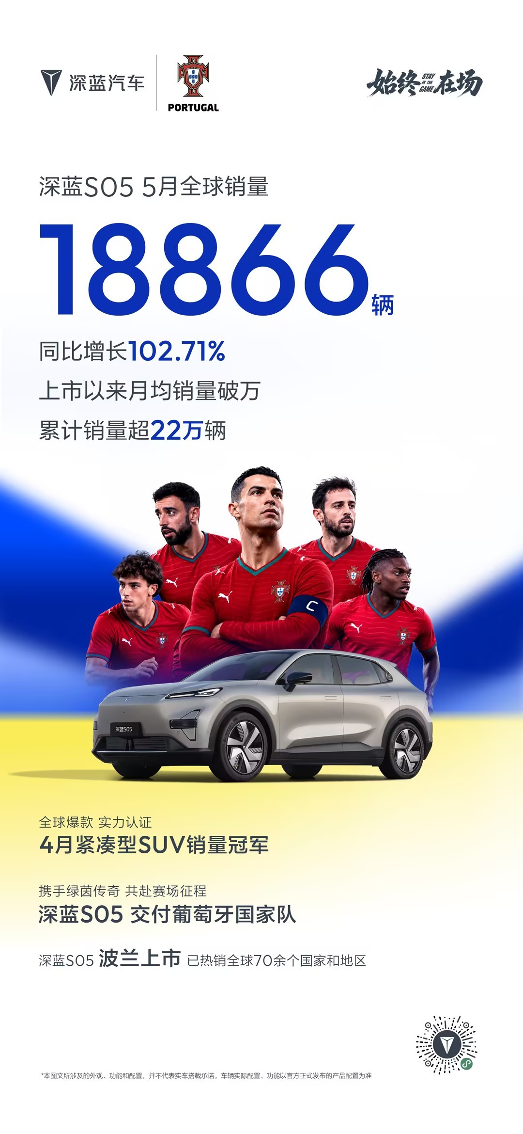 深蓝S05 五月销量18866台，同比增长102.71%，上市以来月均销量破万，