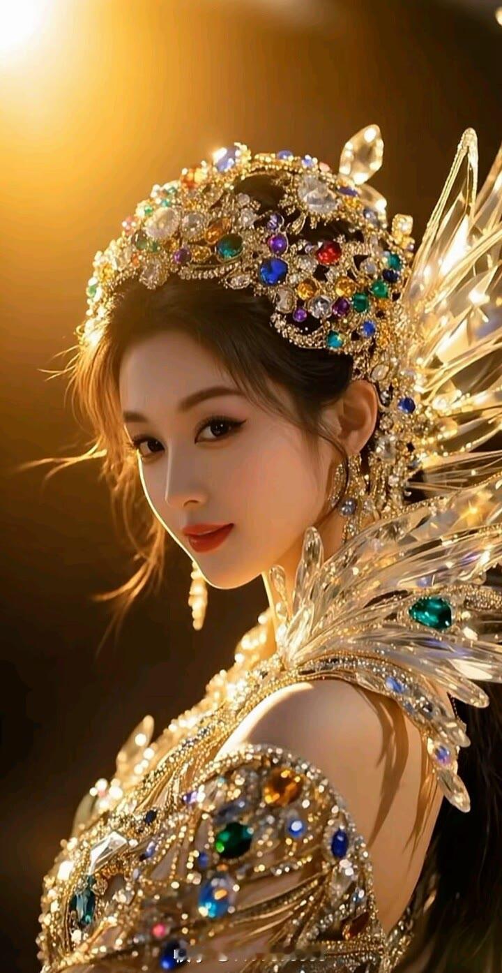 梦幻仙境中的华丽女王，闪耀的珠宝与翅膀，美轮美奂！