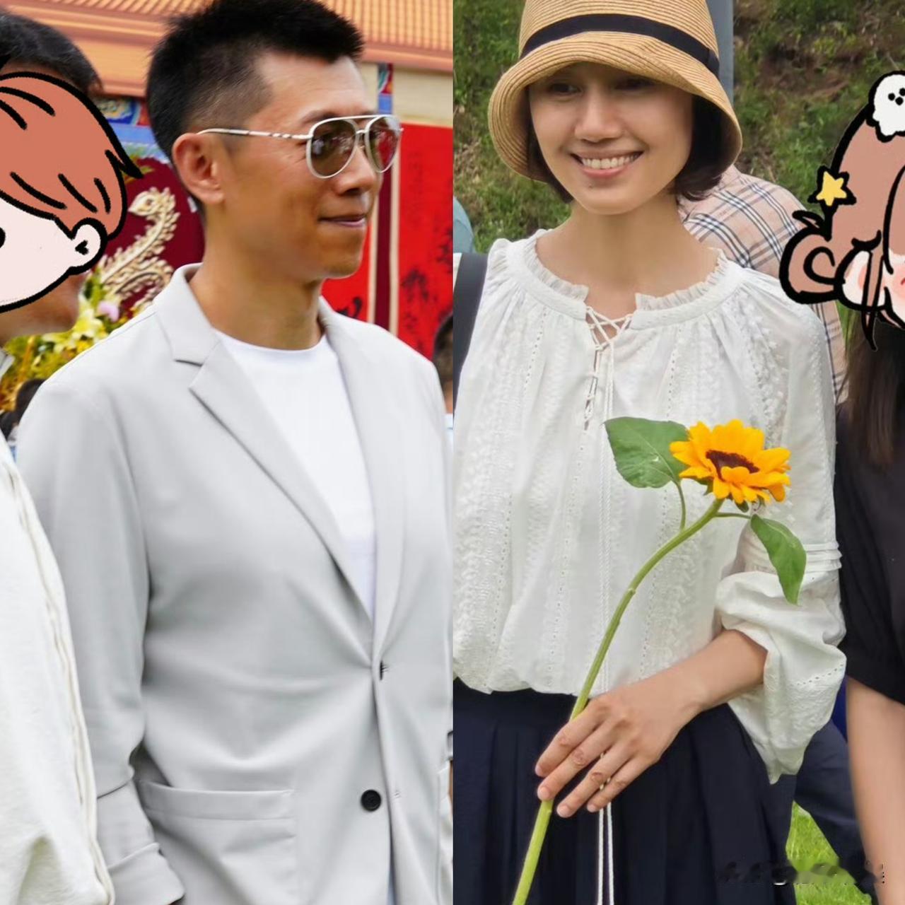袁泉夏雨，罕见同框！
 
6月5号，袁泉夏雨夫妻俩罕见同框，是参加朋友的婚礼被偶