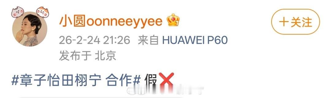 章子怡对接辟谣章子怡田栩宁 合作 