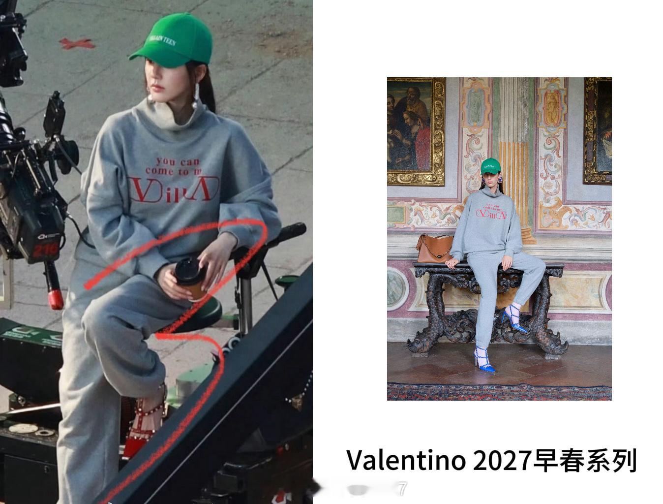 赵露思身穿全套Valentino 2027早春系列亮相最新拍摄物料路透，品牌新季