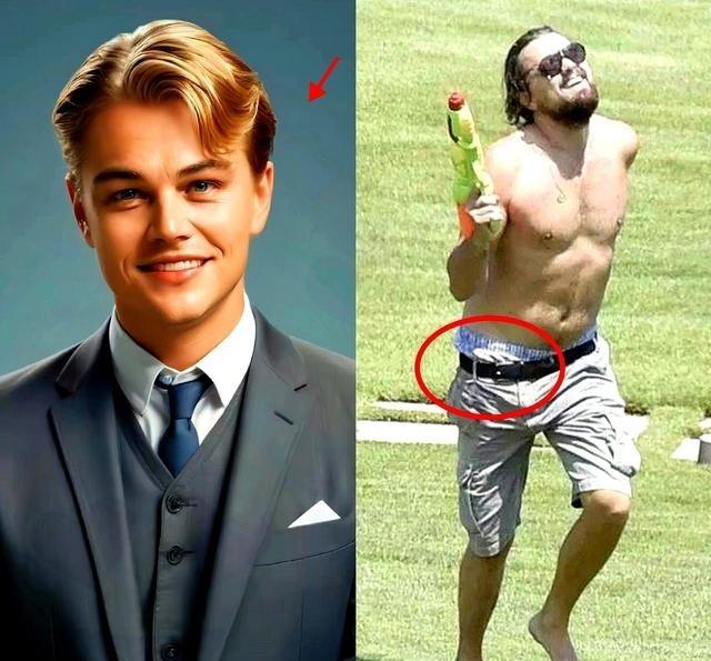 盯着小李子那张举着水枪、满身横肉的“崩坏照”看了半天，突然就不觉得好笑了，反而脊