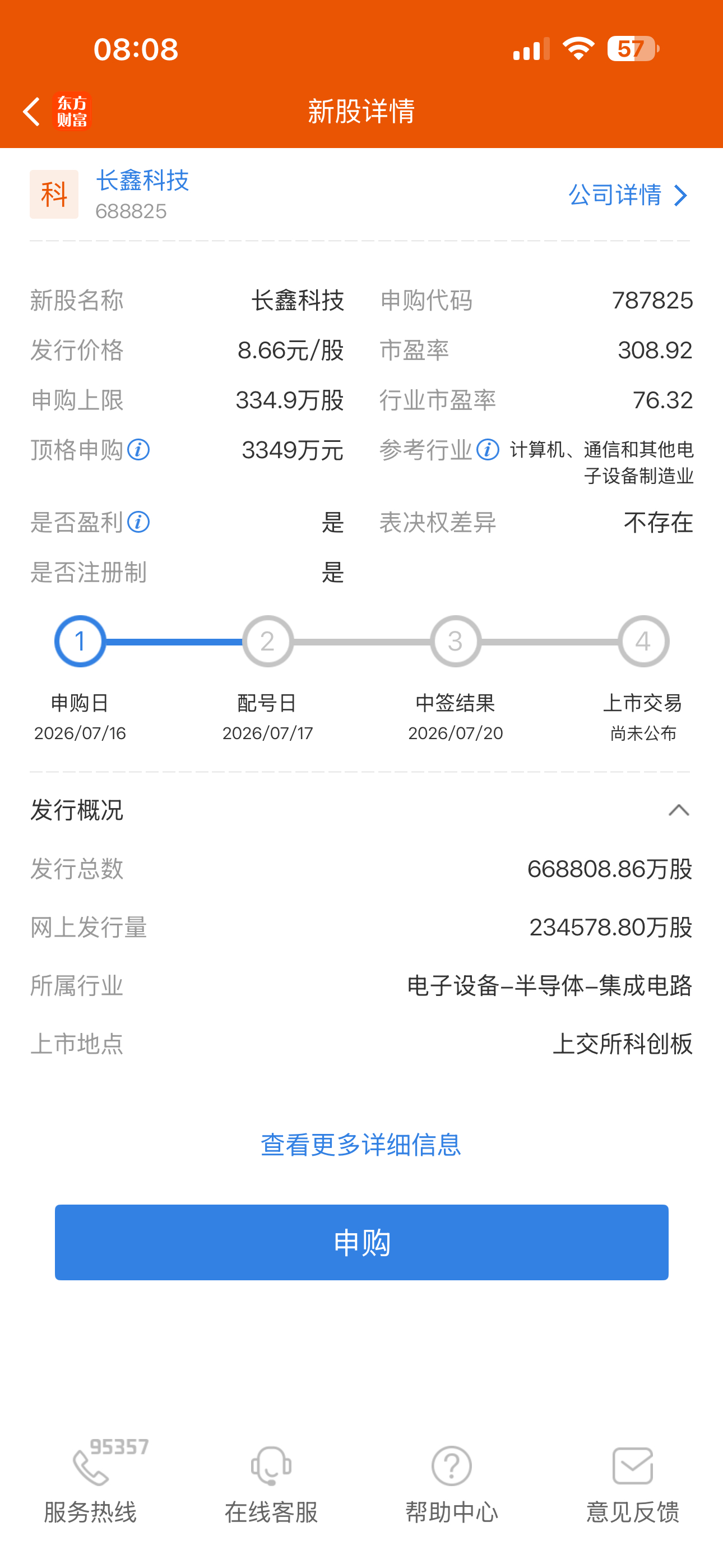 今日申购提醒 科创：长鑫科技 