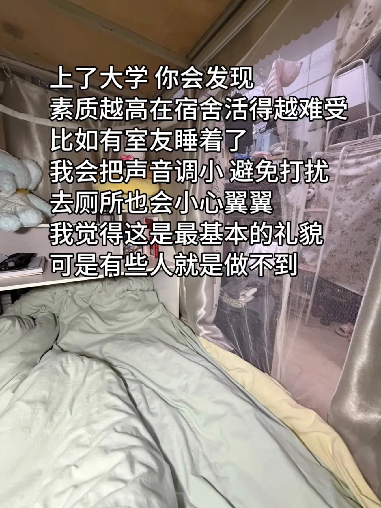 素质越高在宿舍活的越难受。