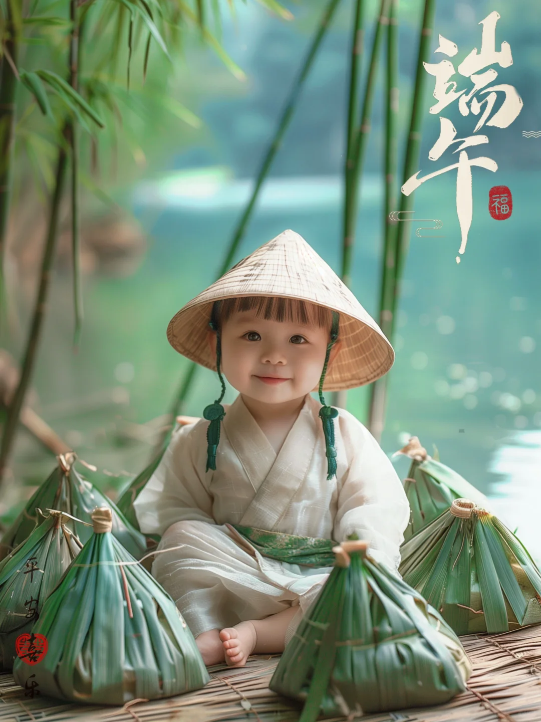 端午安康🎋独乐乐不如众乐乐🎍朋友圈晒娃