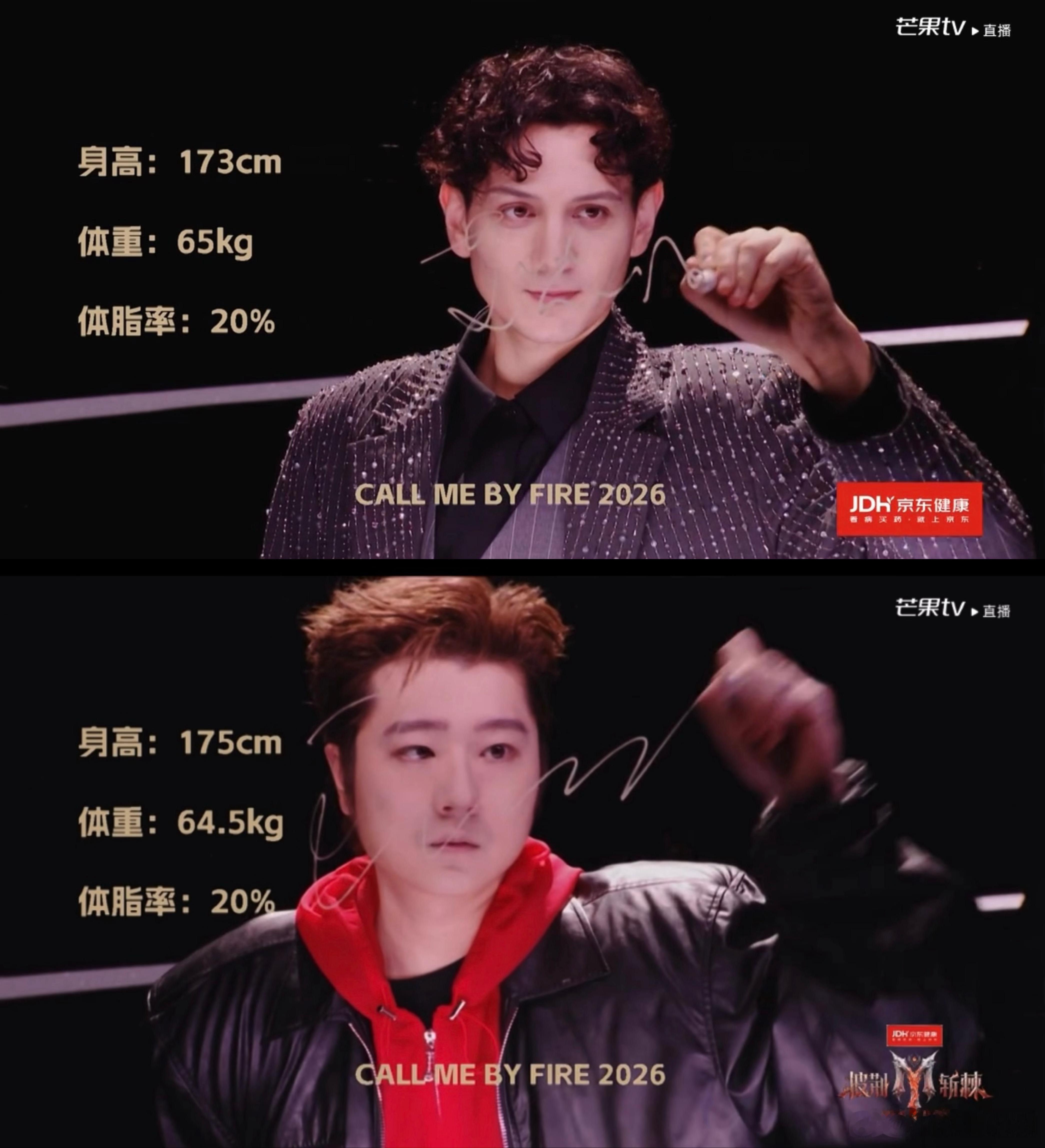 艾热：我体脂率20%王以太：我体脂率也20%披荆斩棘男艺人体脂率