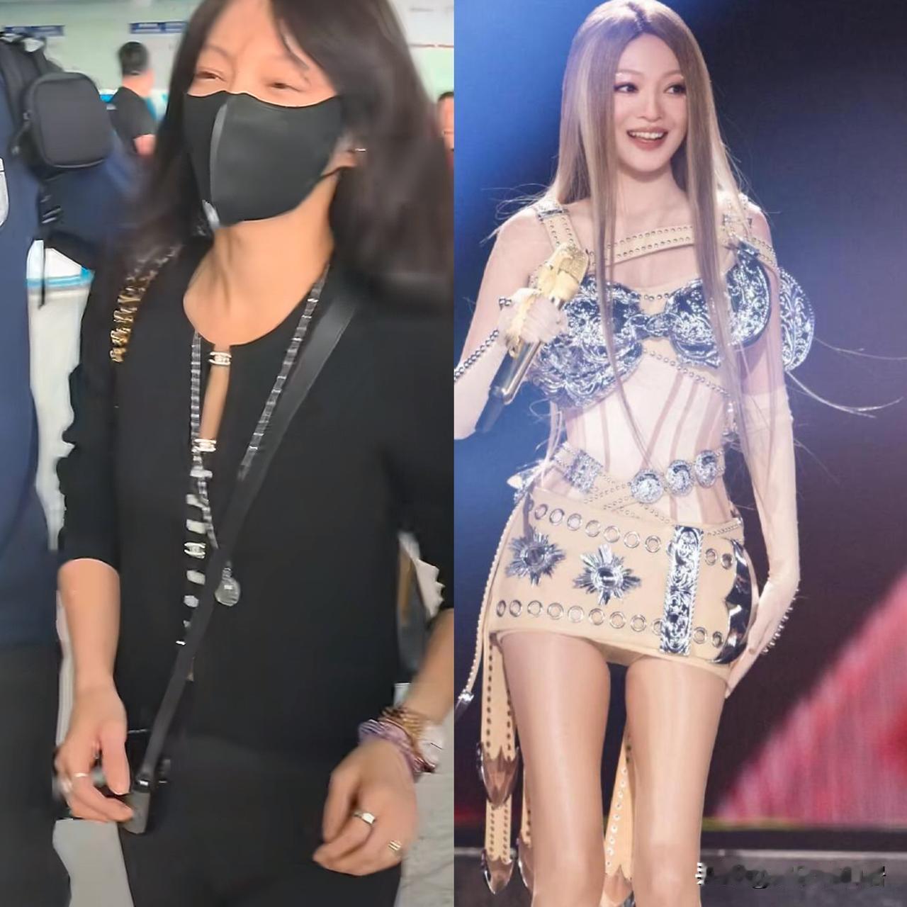 你敢相信吗？这竟然是同一个人！！

张韶涵私下打扮非常低调，一身黑色运动装现身机