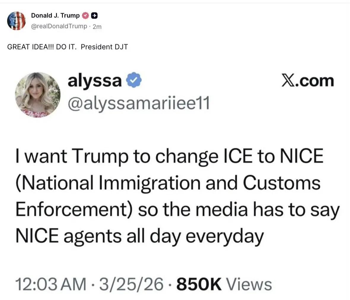 懂王最近又在“真实社交”上整活了，这次他转发了一位保守派网红的“天才”建议：要把