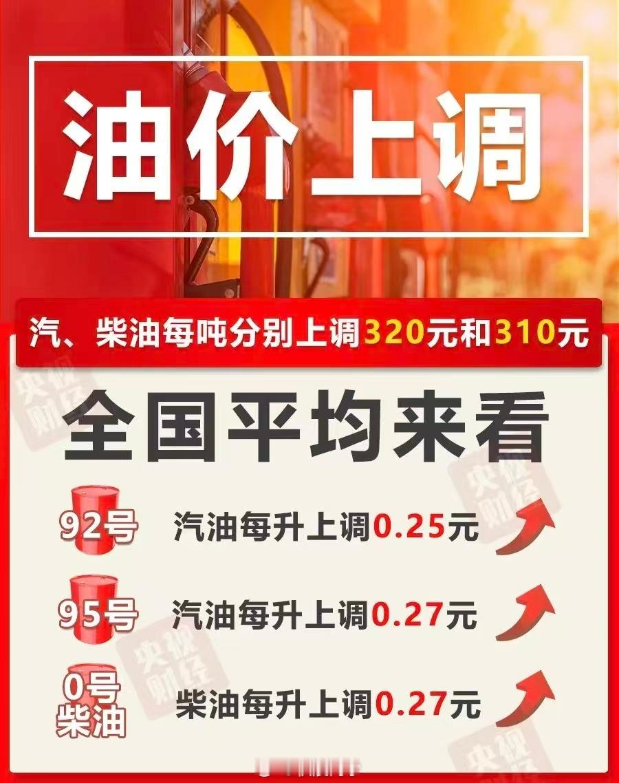 今晚油价又涨了，大家下班了记得去加油92号汽油加满50升的油箱将多花12.5元 