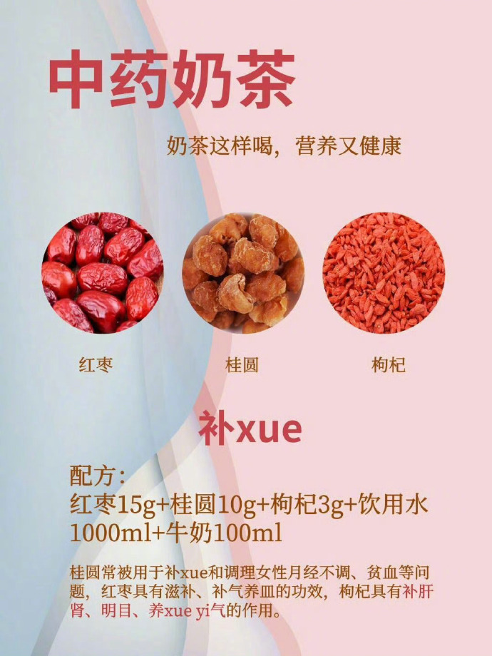 6款以药食同源的中草药为基础的奶茶搭配，超健康美味的中式奶茶！ 