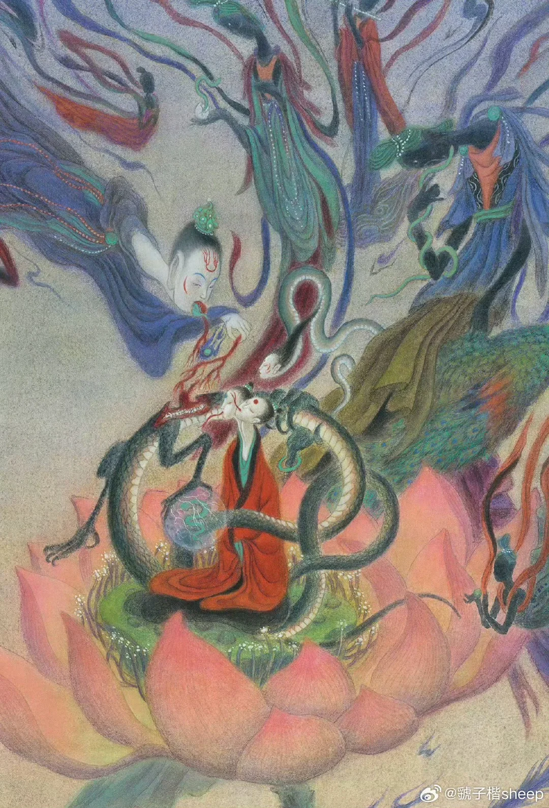 《烛龙》彩色版黑金sheep原画于雪铮原型