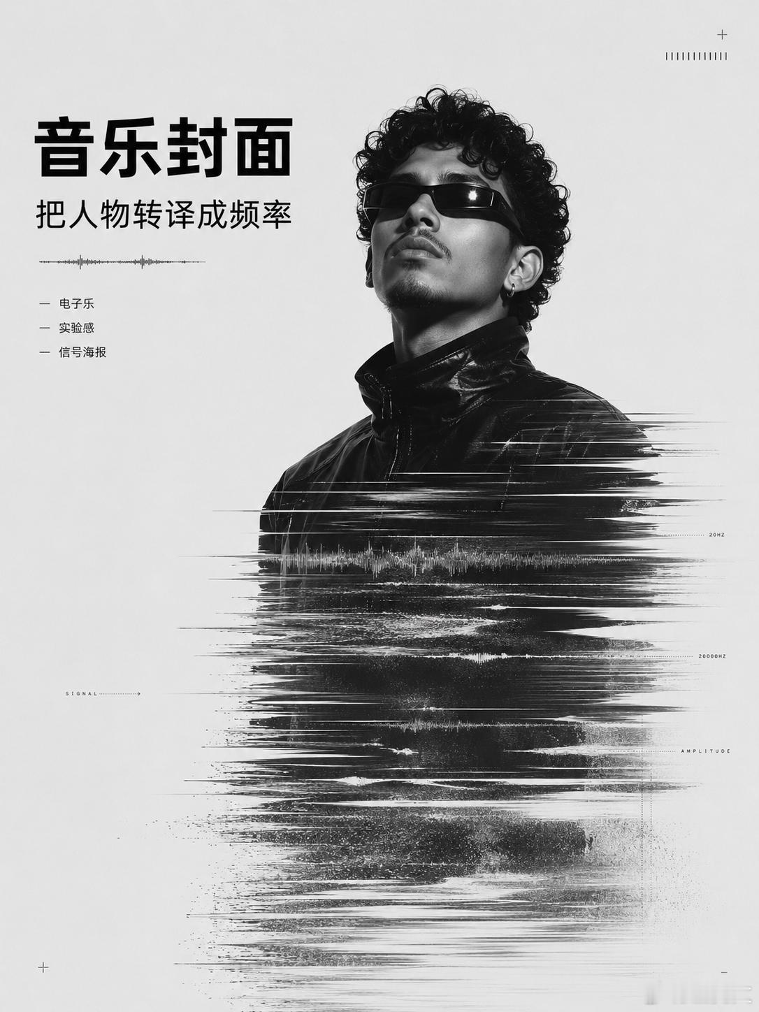 【AI绘画每日一词】静电溶解肖像 用AI做人像海报有一种高级的做法，同样是做减法