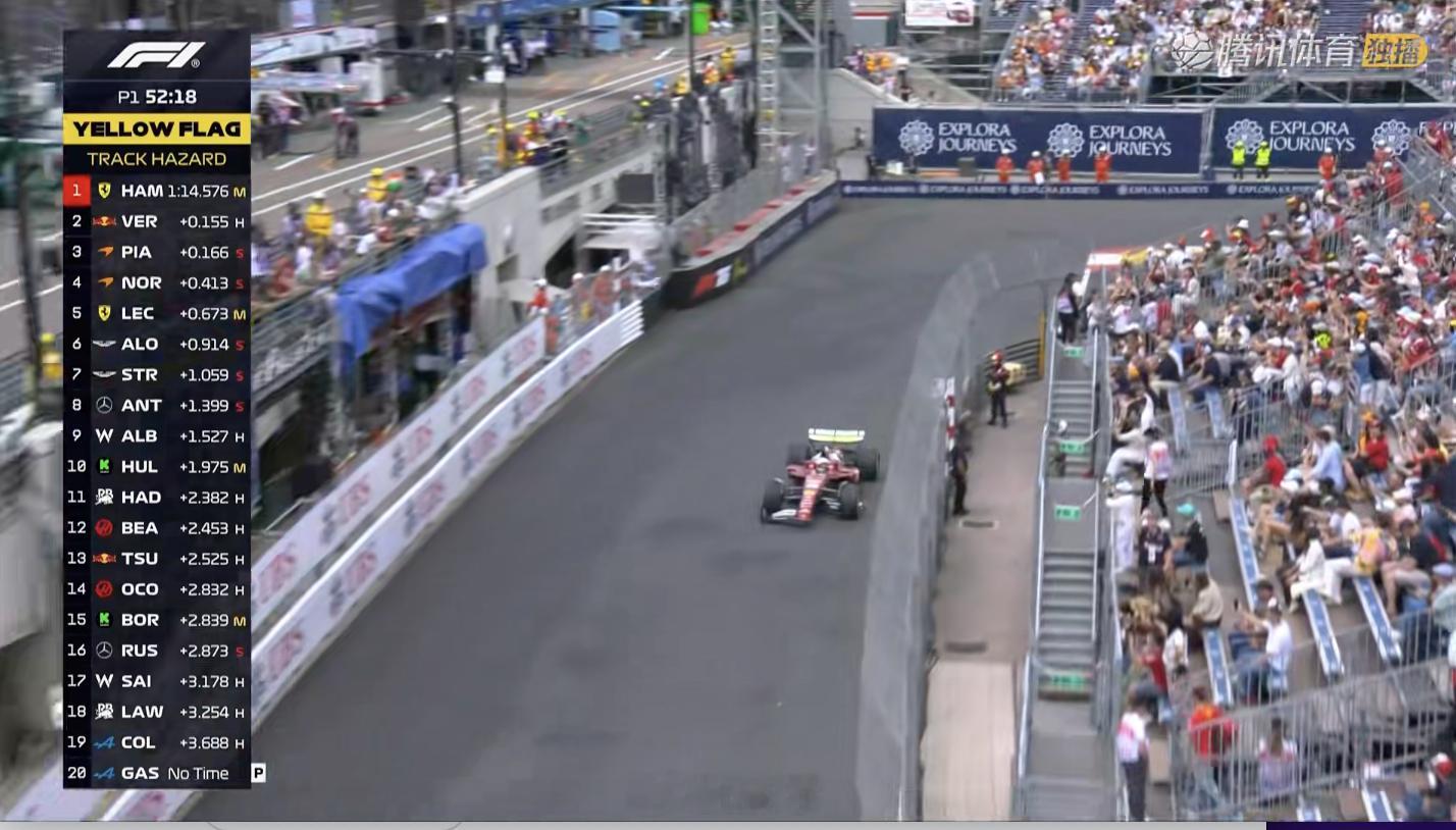 本土车手乐导被少爷加塞，一练上来折损前翼触发黄旗F1[超话]2025F1摩纳哥大