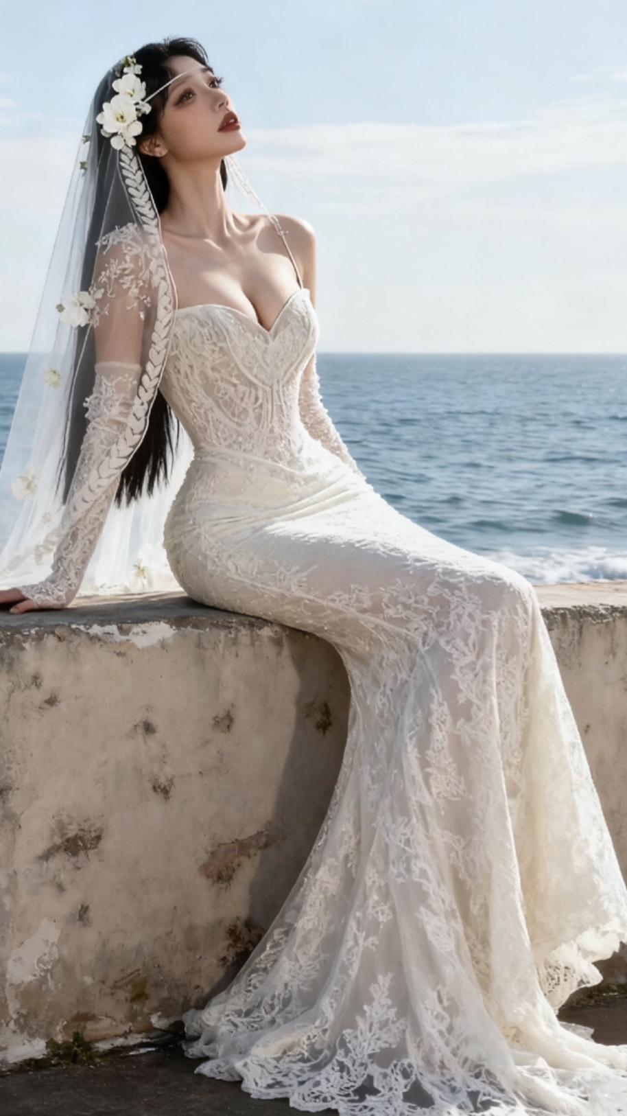 50岁依然保持好状态之。婚纱想穿就穿  不必非得嫁给谁  别人靠近你是...