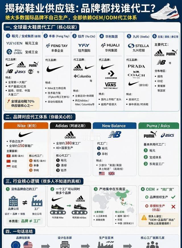 揭秘鞋业供应链：品牌都找谁代工？
蔡其瑞父亲蔡裕元在福兴乡创办宝成工业，初期生产