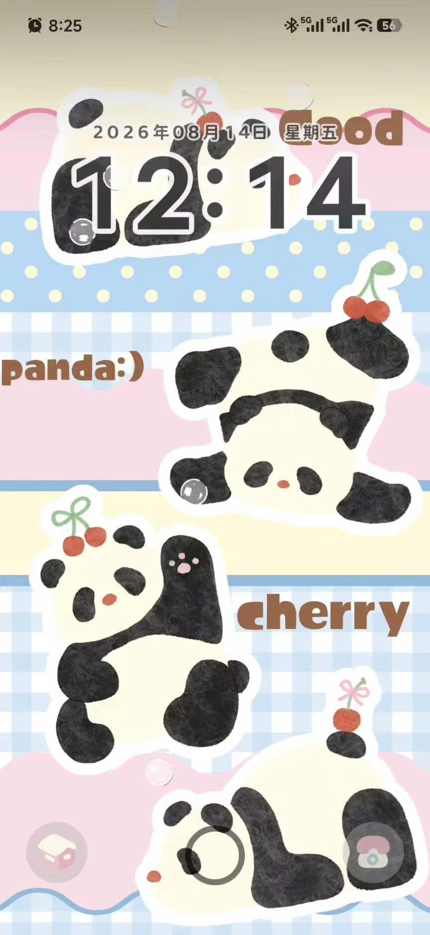 主题：粉蓝小熊猫🐼
好久没有分享可爱的熊猫主题了
这是小米的免费主题，看p4。