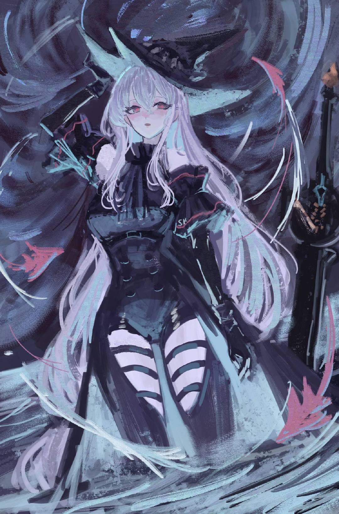 斯卡蒂——明日方舟——画师: 志之塚，网页链接