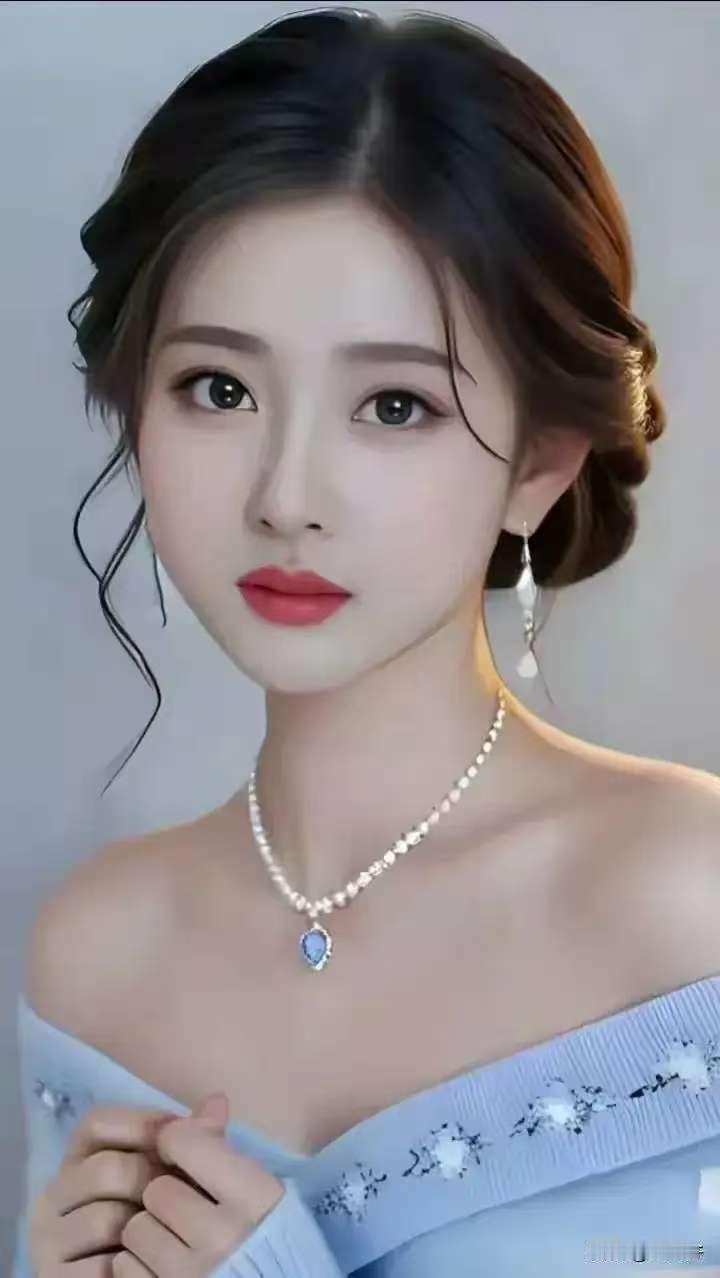 优雅气质，珍珠项链，甜美笑容，女神范儿十足！💖✨🌴❤️
