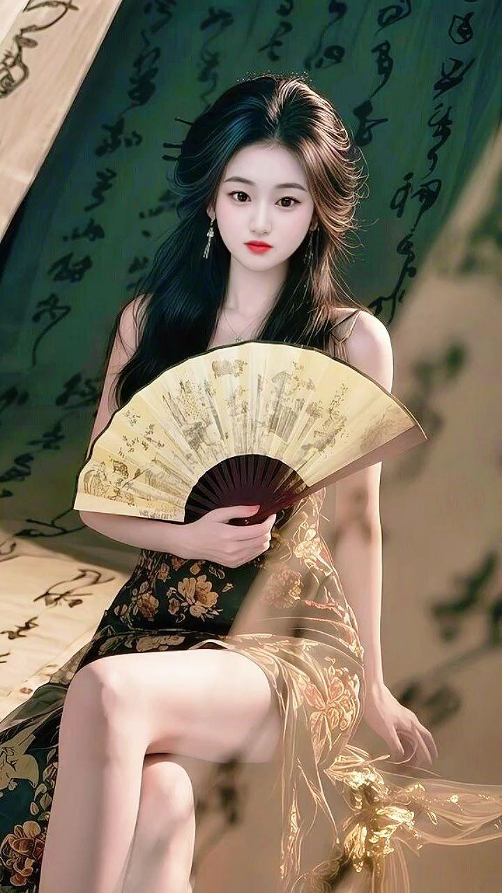 国风的美感 折扇与旗袍 国风美学 优雅气质 温柔风