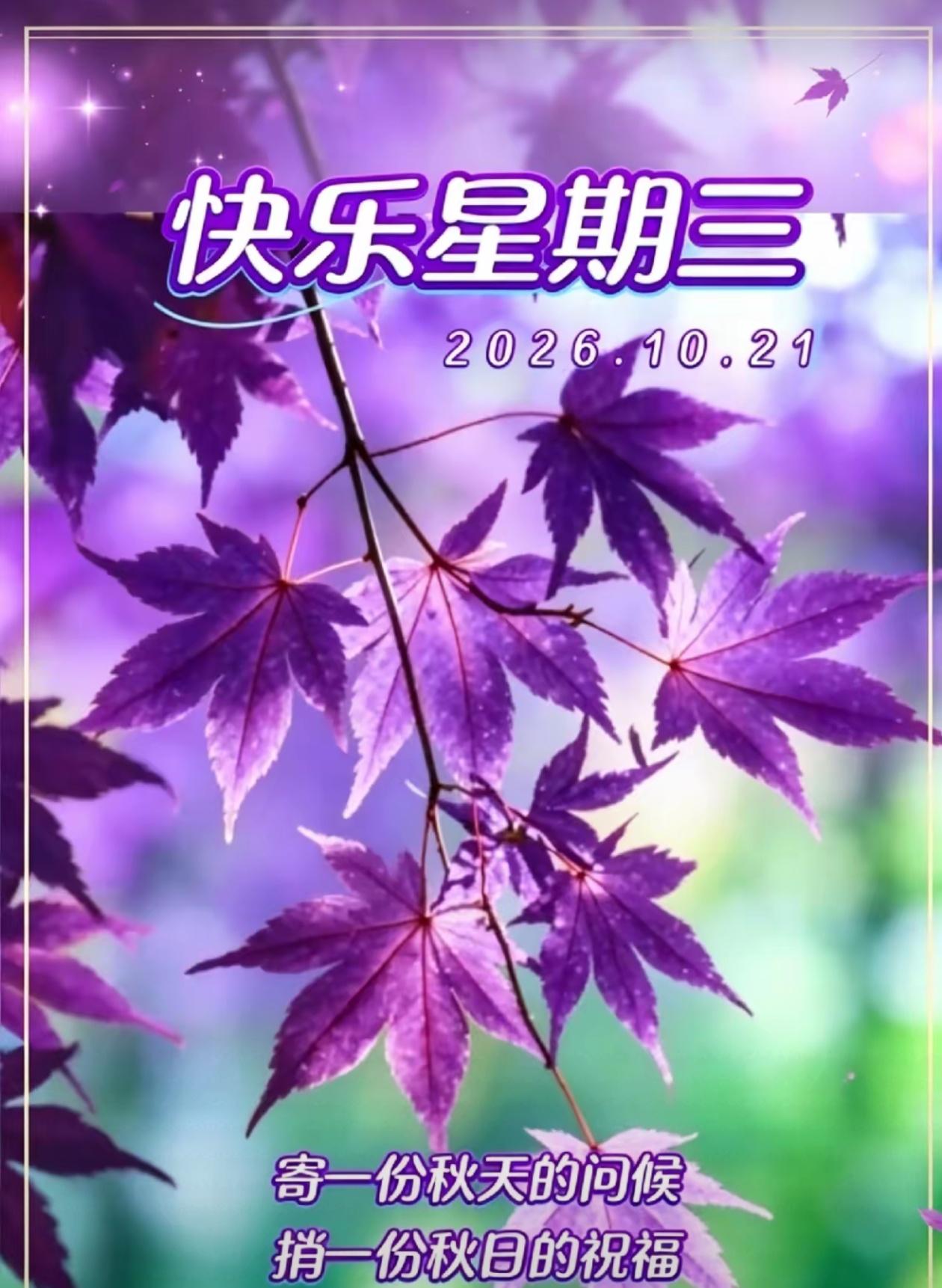 [福]2026./10月21日，周三早安，秋晨福语，遥寄安康[福]

☘️🌅金