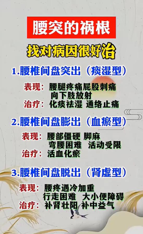 腰突并不都一样，痰湿、血瘀、肾虚型分别有什么表现