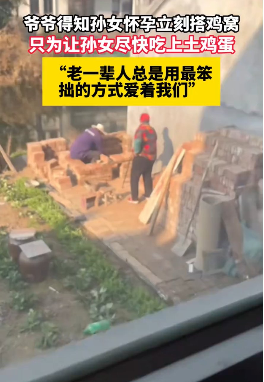 爷爷得知孙女怀孕立刻搭了个鸡窝烟火日常的价值，从来不止于物质本身。对孙女来说，一