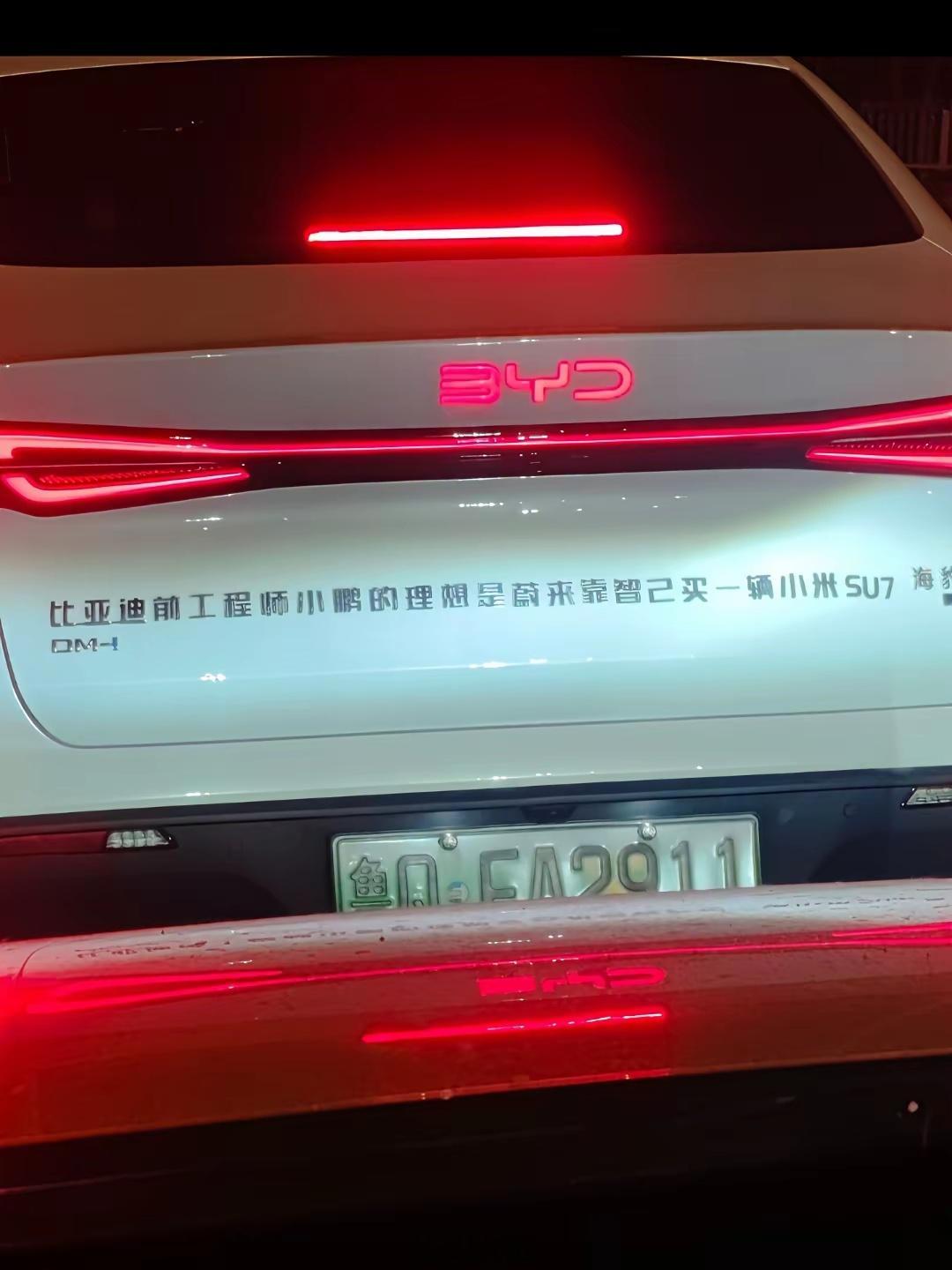 这车主也是个人才！车窄一点字都得分两行 