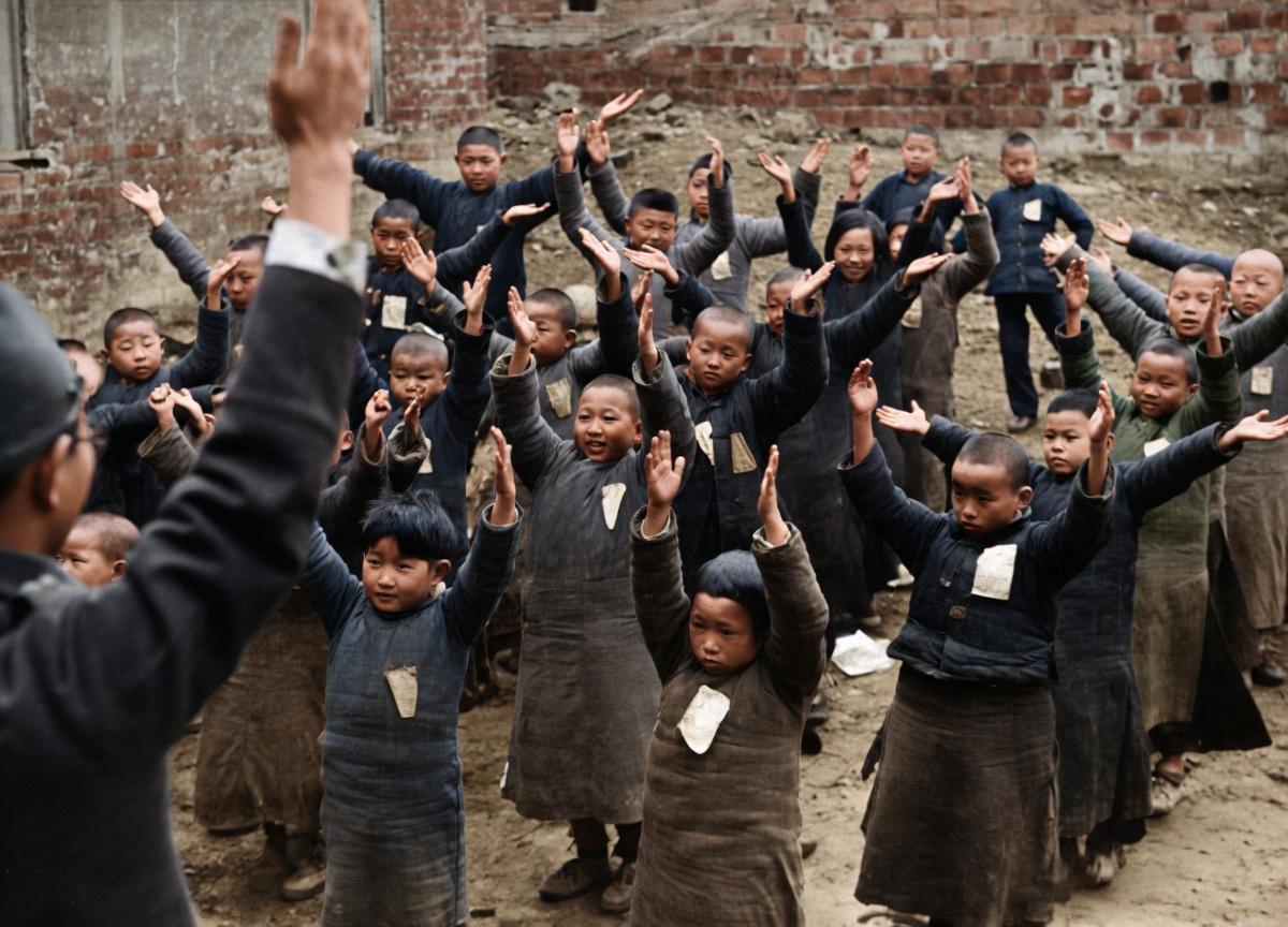 1938年，武汉会战结束后，鄂南蒲圻彻底沦陷，日军在占领区推行奴化教育，日本国内